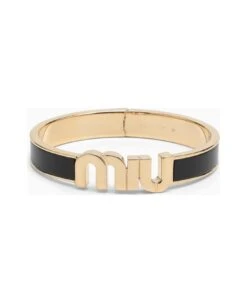 Miu Miu Black/gold Rigid Bracelet