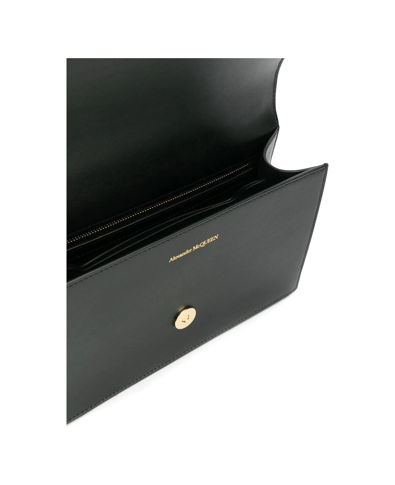 Alexander McQueen Black And Gold Jewelled Satchel Bag - Image 4