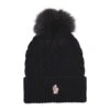 Black Wool Beanie With Pompon