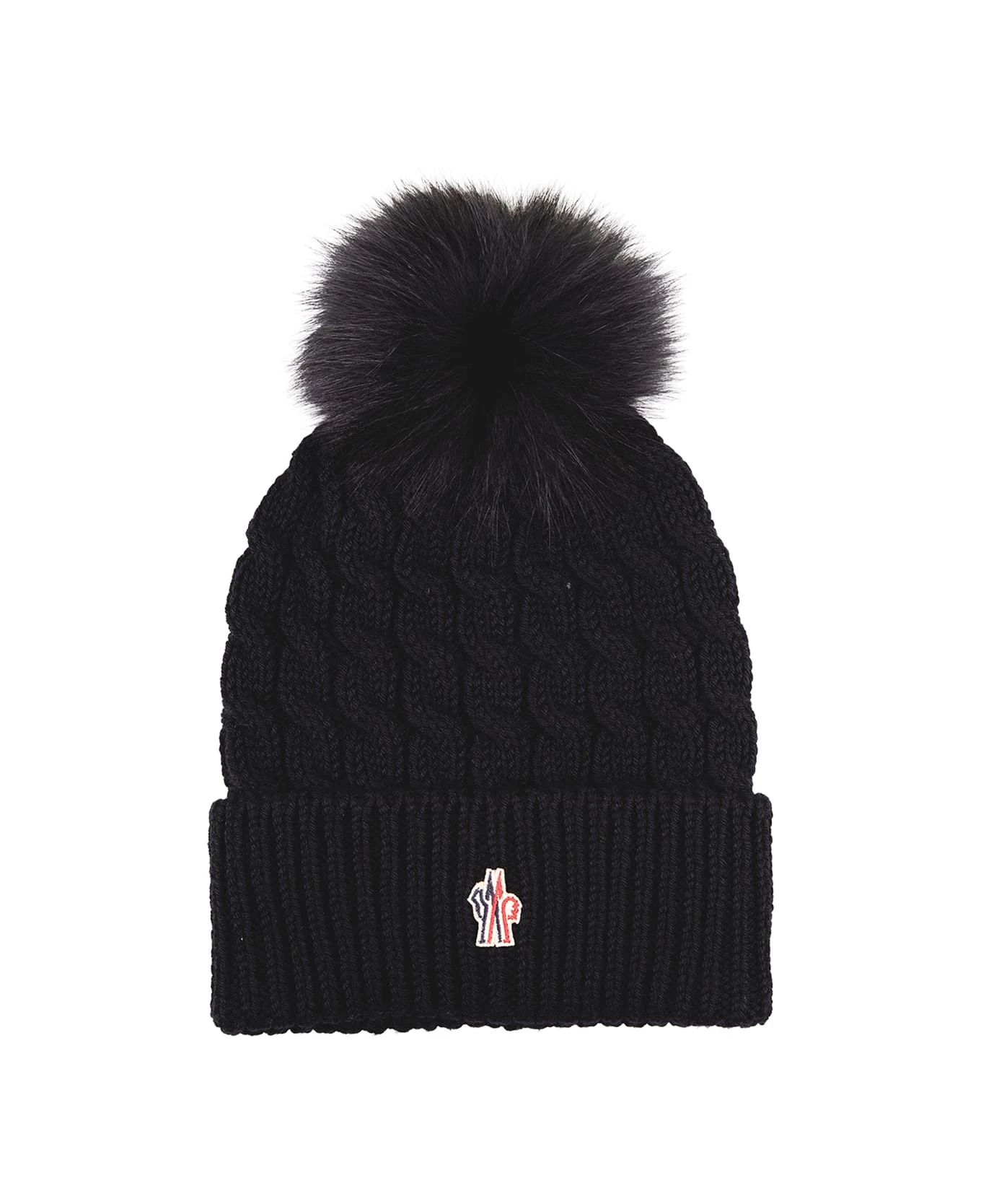 Black Wool Beanie With Pompon