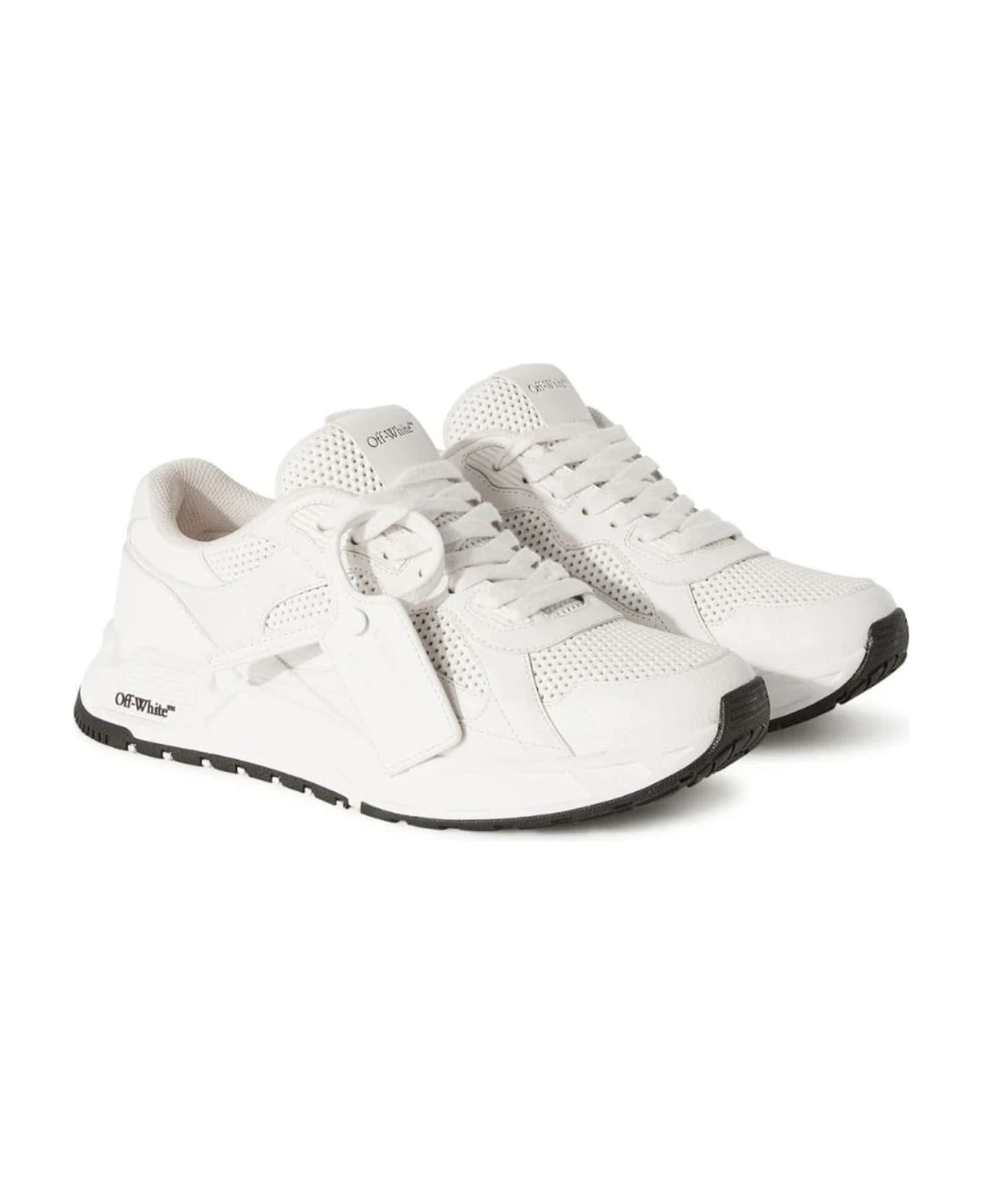Off-White White Leather Kick Off Lace-up Sneakers - Image 2