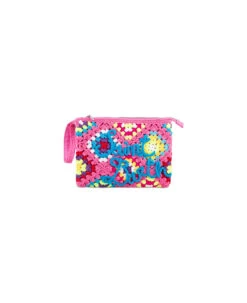 MC2 Saint Barth Parisienne Pink Crochet Pochette With Saint Barth Embroidery
