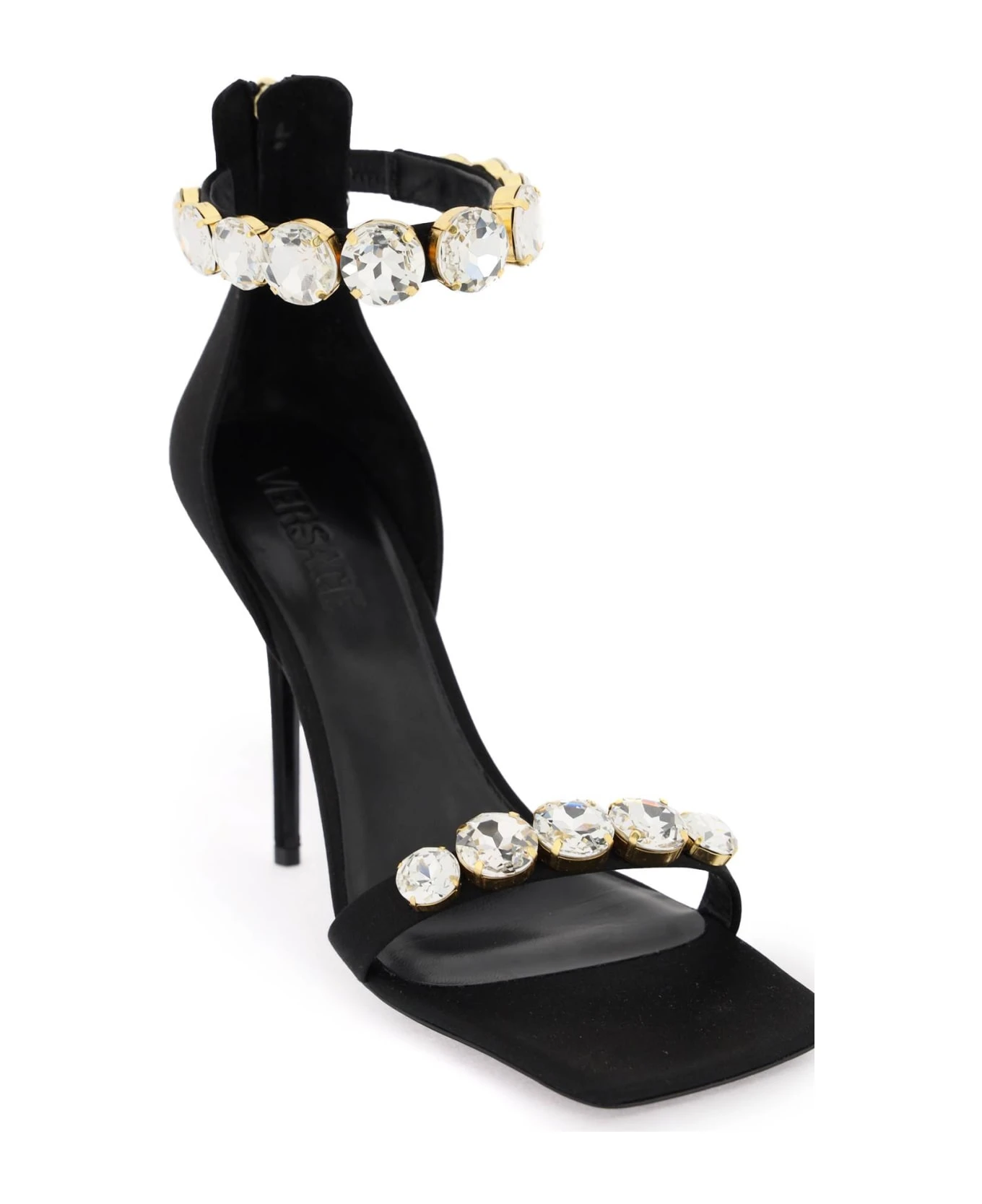 Versace Satin Sandals With Crystals - Image 4