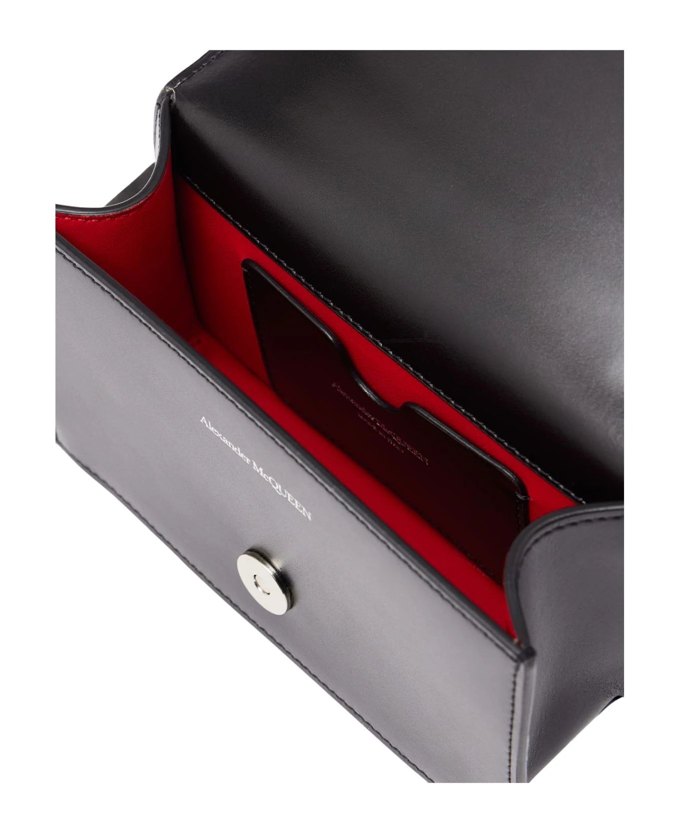 Alexander McQueen Mini Biker Jewelled Satchel Bag In Black - Image 5