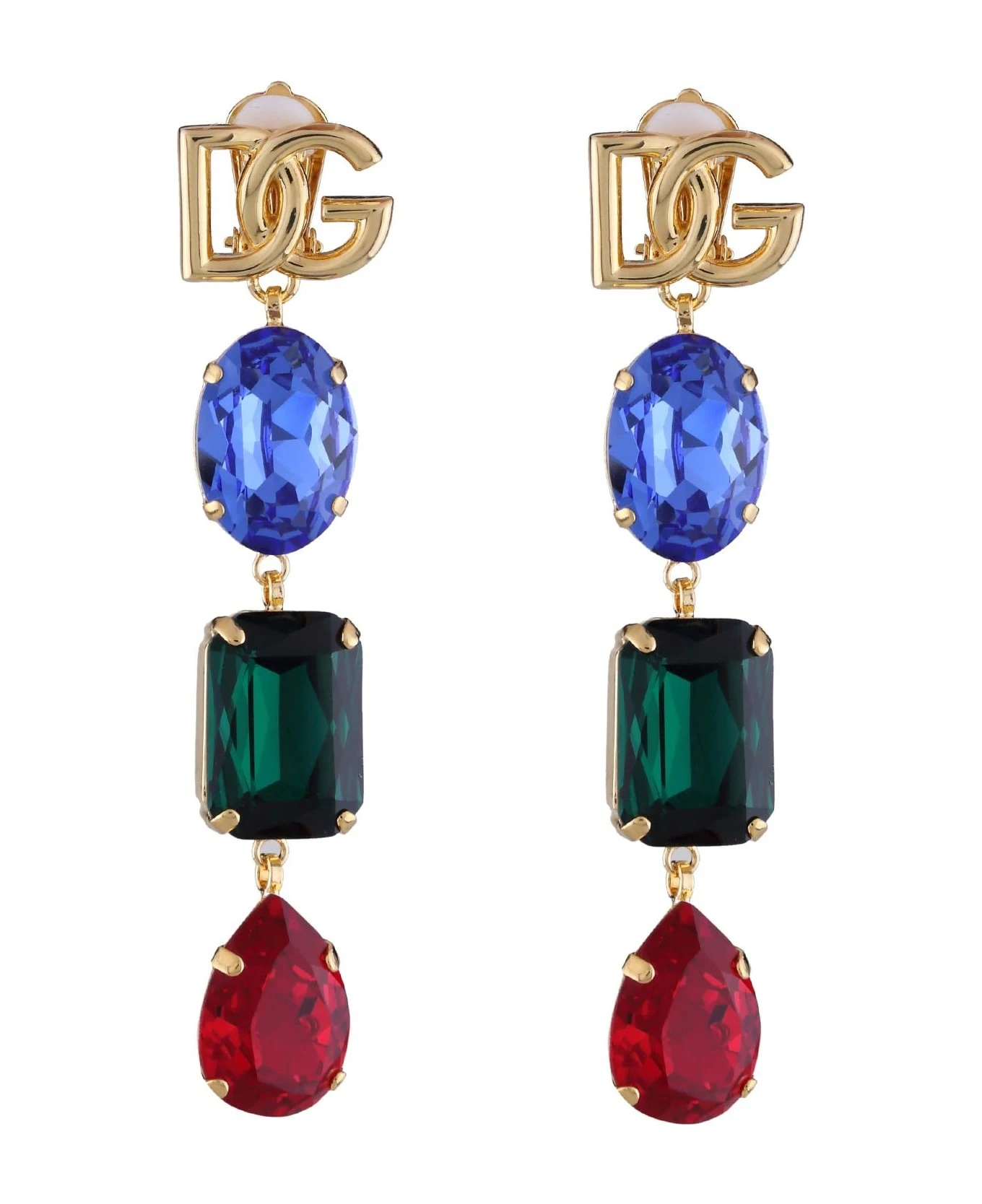 Dolce & Gabbana Clip-on Earrings With Colored Stones