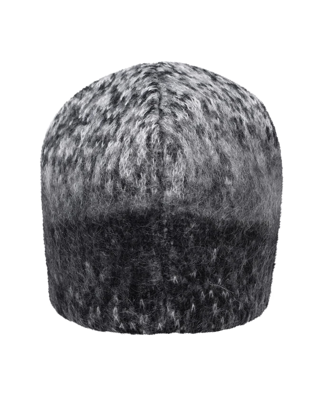 Off-White Multicolor Mohair Blend Fuzzy Beanie - Image 3