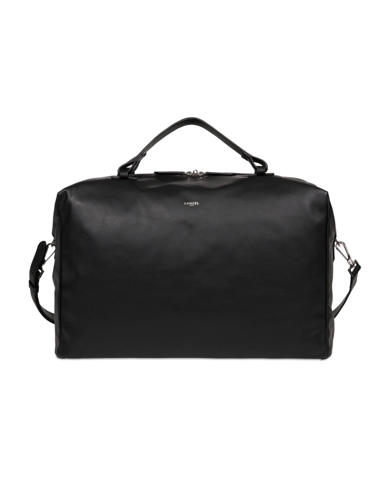 Lancel Black Smooth Cowhide Leather Travel Bag