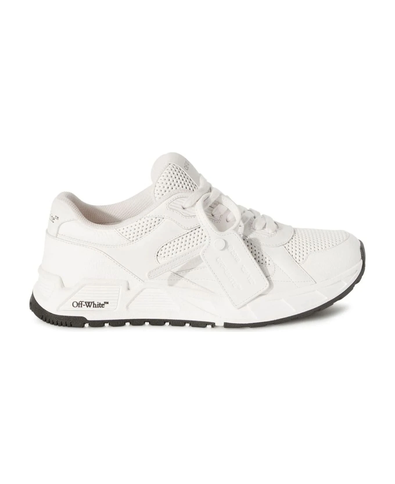 Off-White White Leather Kick Off Lace-up Sneakers