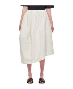Comme Des Garcons Cotton Nylon Blen Midi Skirt