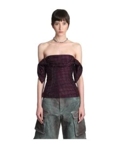 Topwear In Fuxia Rayon