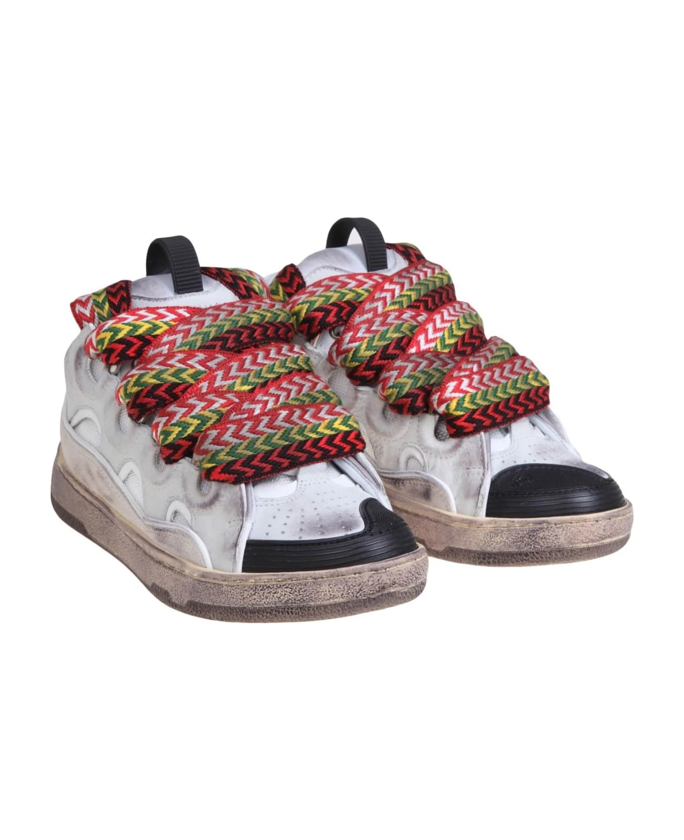 Lanvin Curb Sneakers In Leather Color White