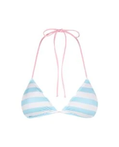 MC2 Saint Barth Woman Triangle Top Swimsuit With Striped Print | Fiorucci Special Edition