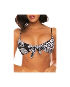 MC2 Saint Barth Bralette Animalier Print With Front Knot