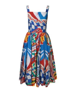 Dolce & Gabbana Cart Print Longuette Dress