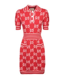 Gucci Gg Jacquard Polo Dress