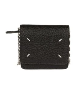 Maison Margiela Logo Detail Snap Button Chain Wallet