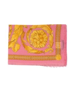 Versace Barocco Silhouette Fringed Shawl