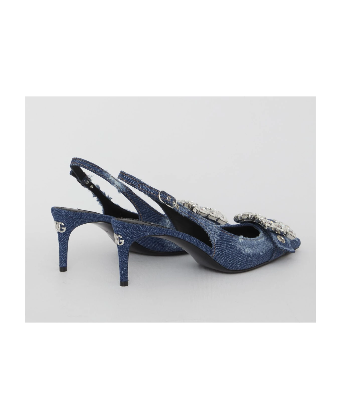Dolce & Gabbana Patchwork Jeans Slingback Sandals - Image 3