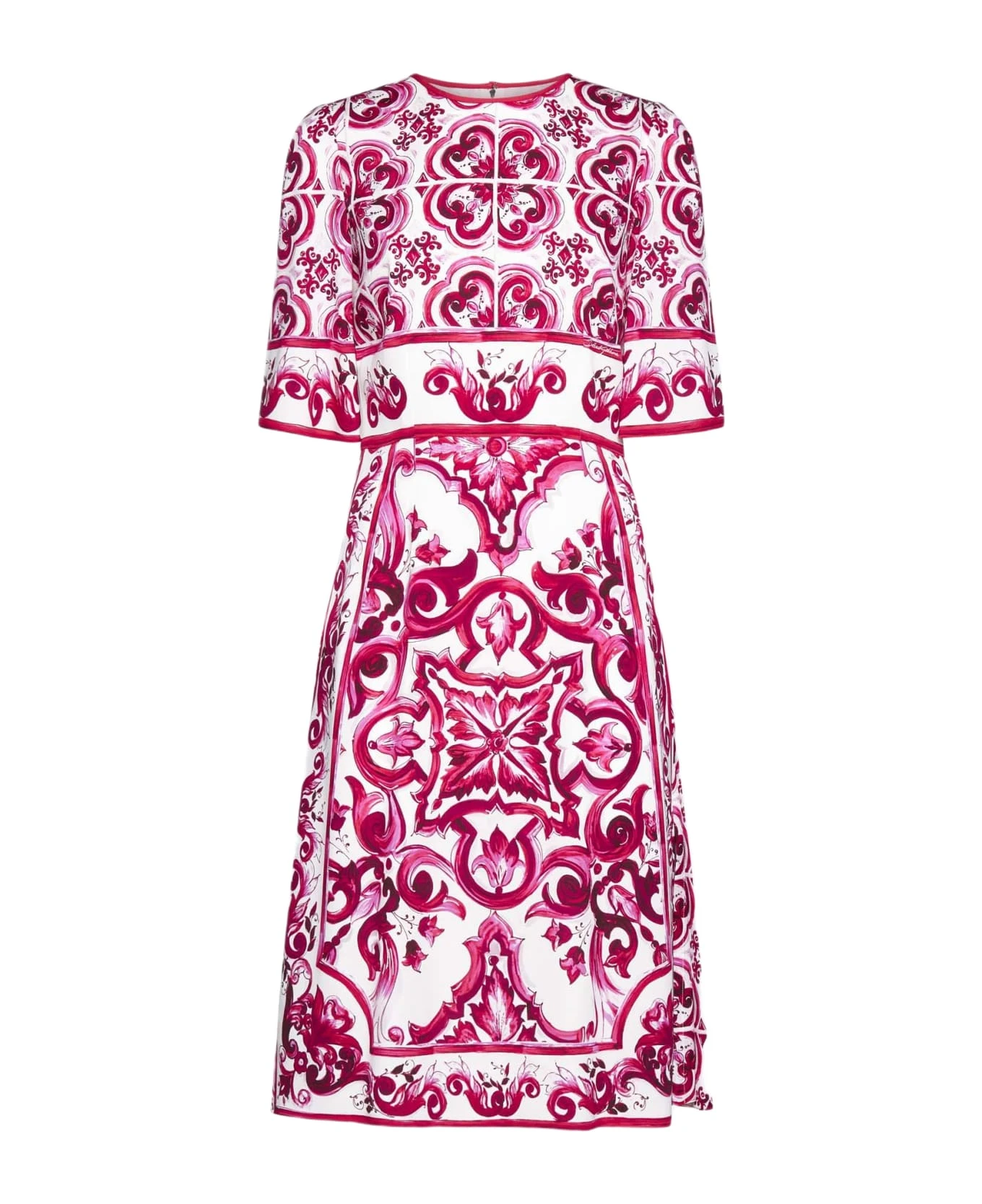 Dolce & Gabbana Majolica Print Silk Dress