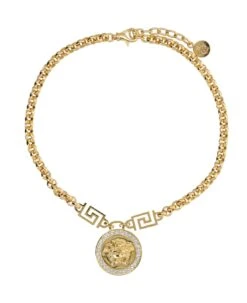 Versace Crystal La Medusa Greca Necklace