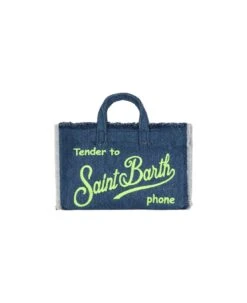 MC2 Saint Barth Phone Holder Denim Bag With Saint Barth Print