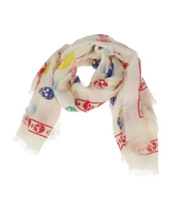 Alexander McQueen Fringe Edge Skull Scarf