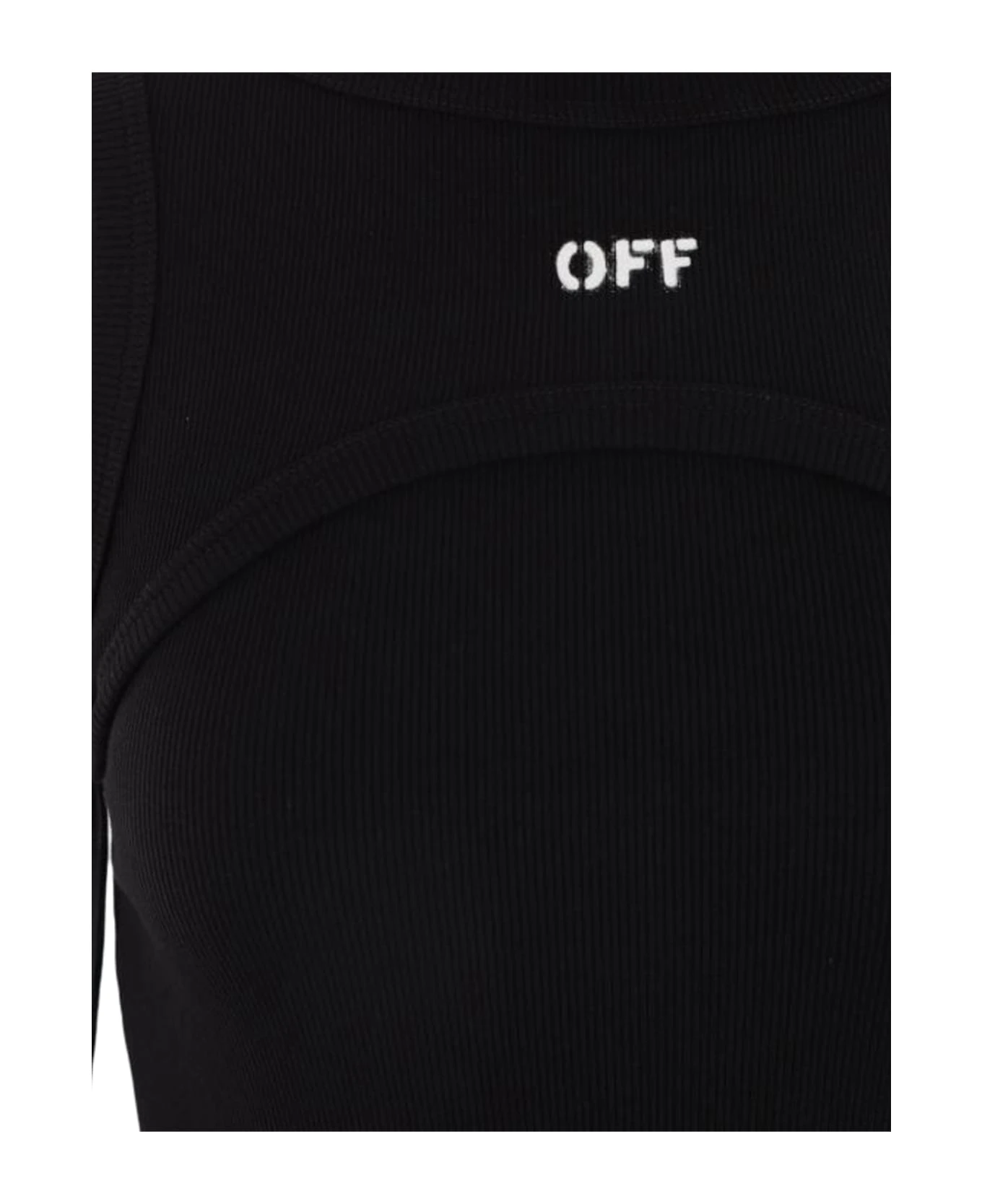 Off-White Off Stamp Rib Round Long Dres Black Whit - Image 3