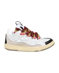 Lanvin Skate Sneakers In Black And White Leather