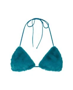 MC2 Saint Barth Woman Teal Green Furry Triangle Top Swimsuit