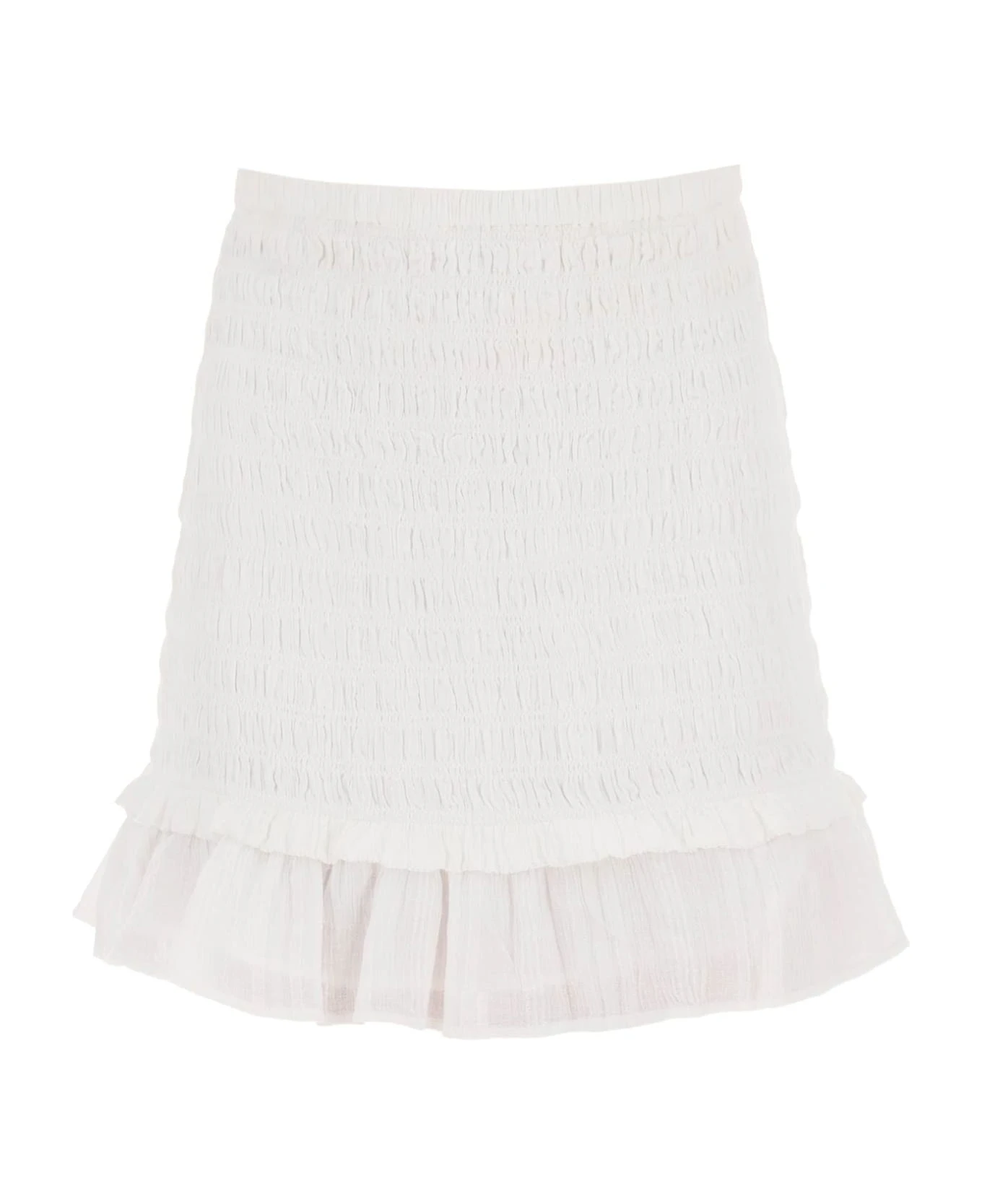 Smocked Cotton Dorela Mini Skirt