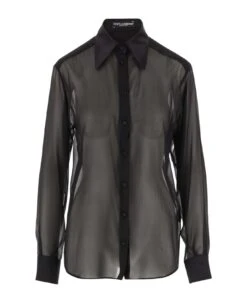 Dolce & Gabbana See-through Stretch Silk Shirt