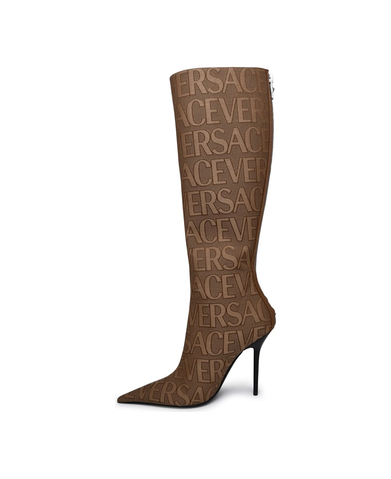 Versace Beige Cotton Blend Boots - Image 3