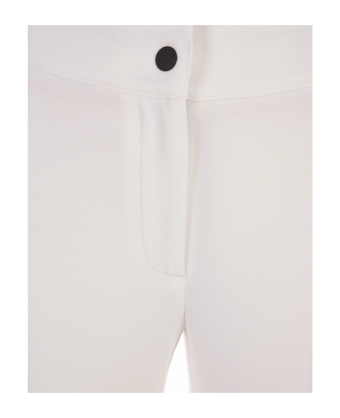 White Trousers With Embroidered Side Bands - Image 3