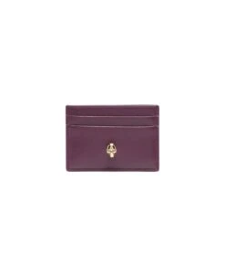 Alexander McQueen Burgundy Leather Card Holder