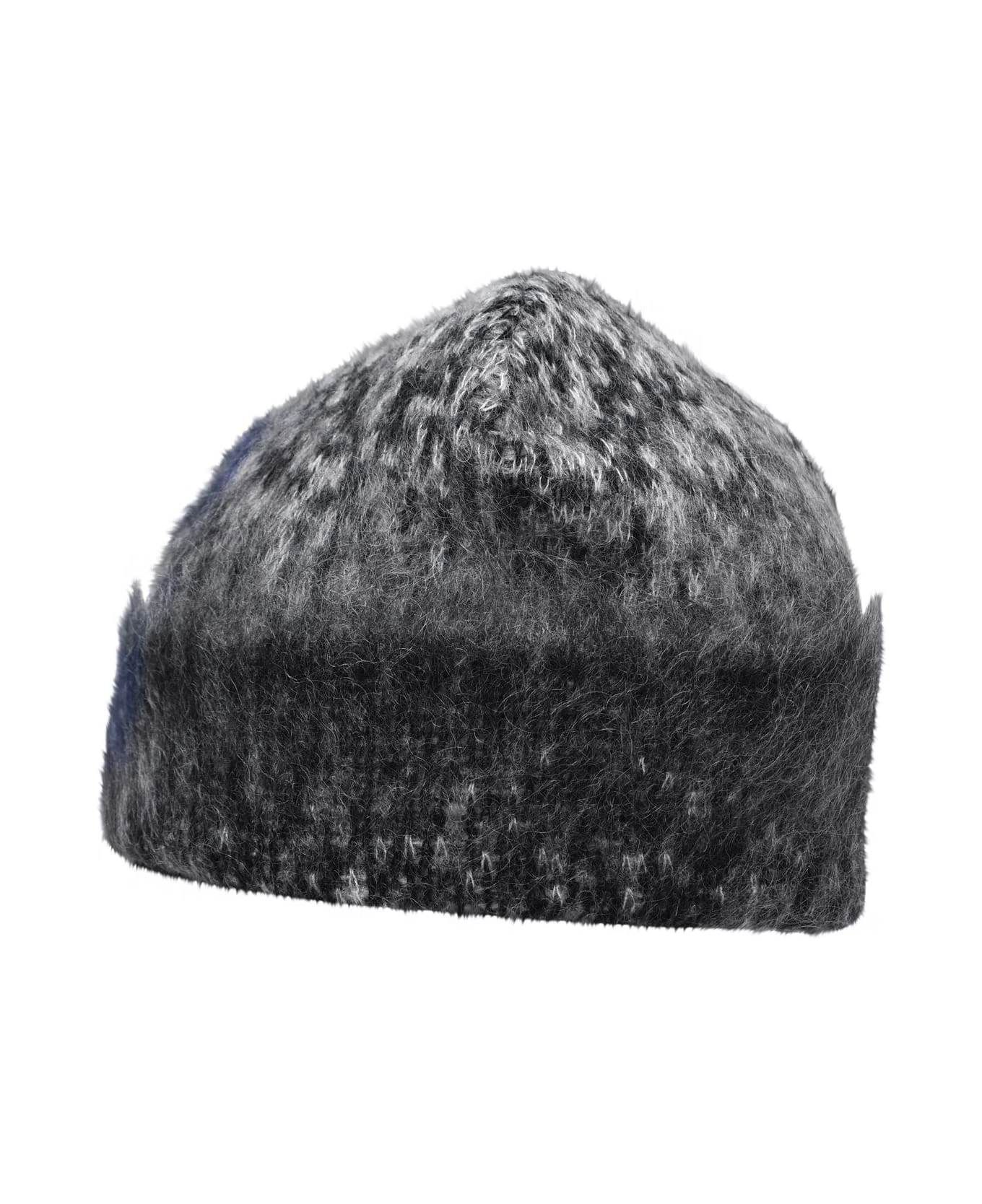 Off-White Multicolor Mohair Blend Fuzzy Beanie - Image 2