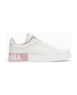 Dolce & Gabbana White/pink Portofino Sneakers