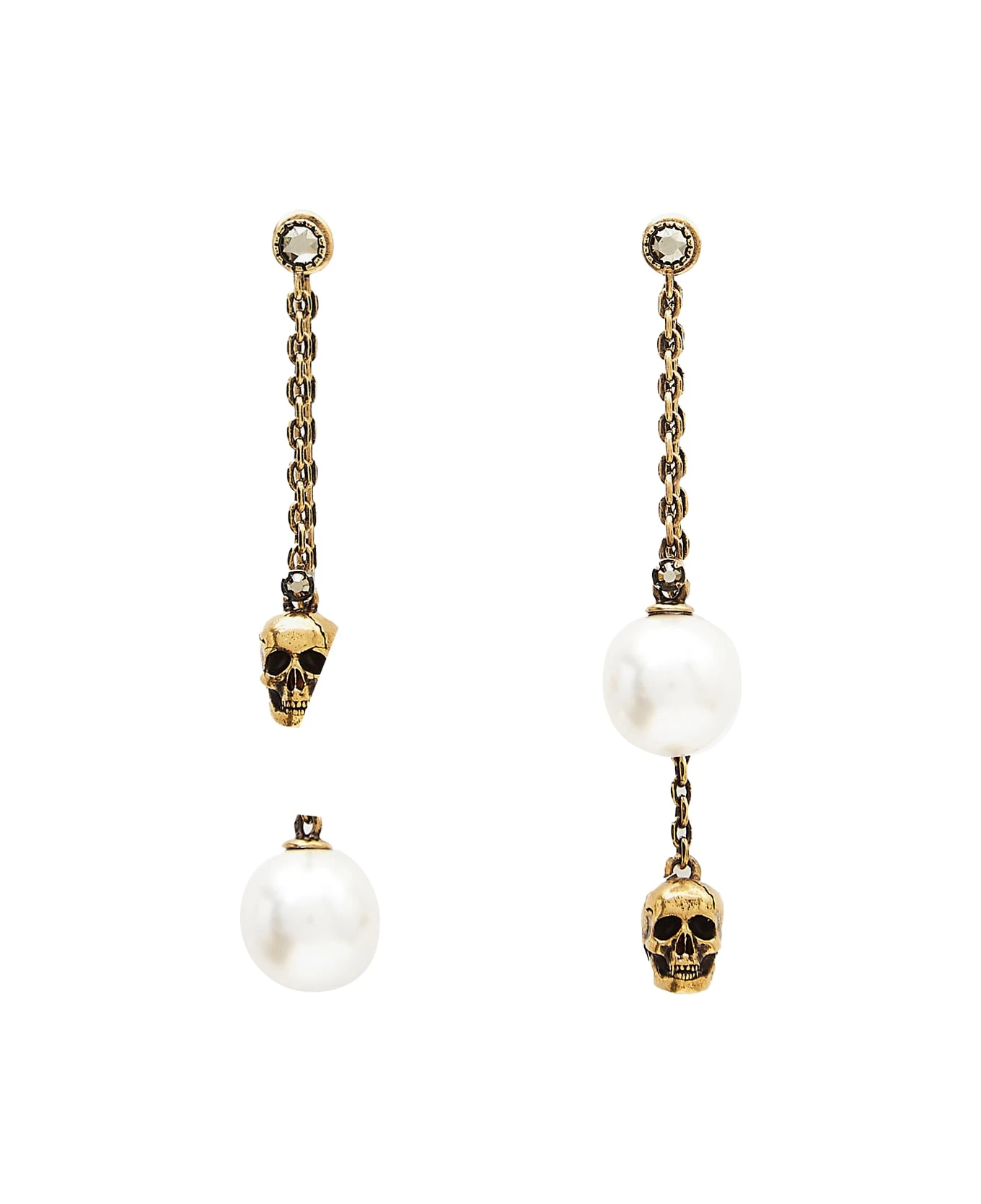 Alexander McQueen Pendant Earrings With Skull Chain