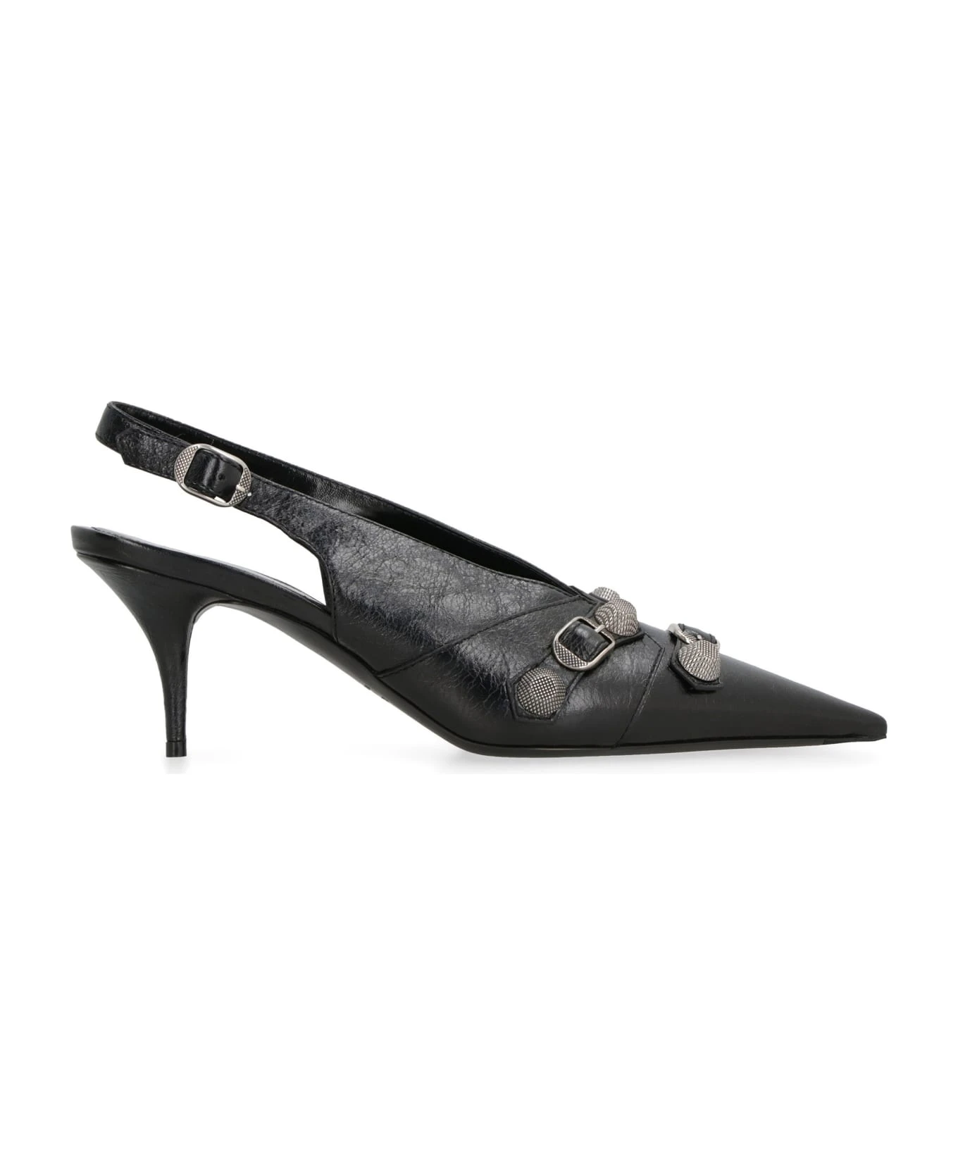 Balenciaga Cagole Leather Slingback Pumps - Image 2
