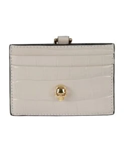 Alexander McQueen Skull Embossed Chain Card Holder