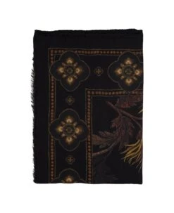 Etro Cashmere Scarf With Dahlias In Yellow