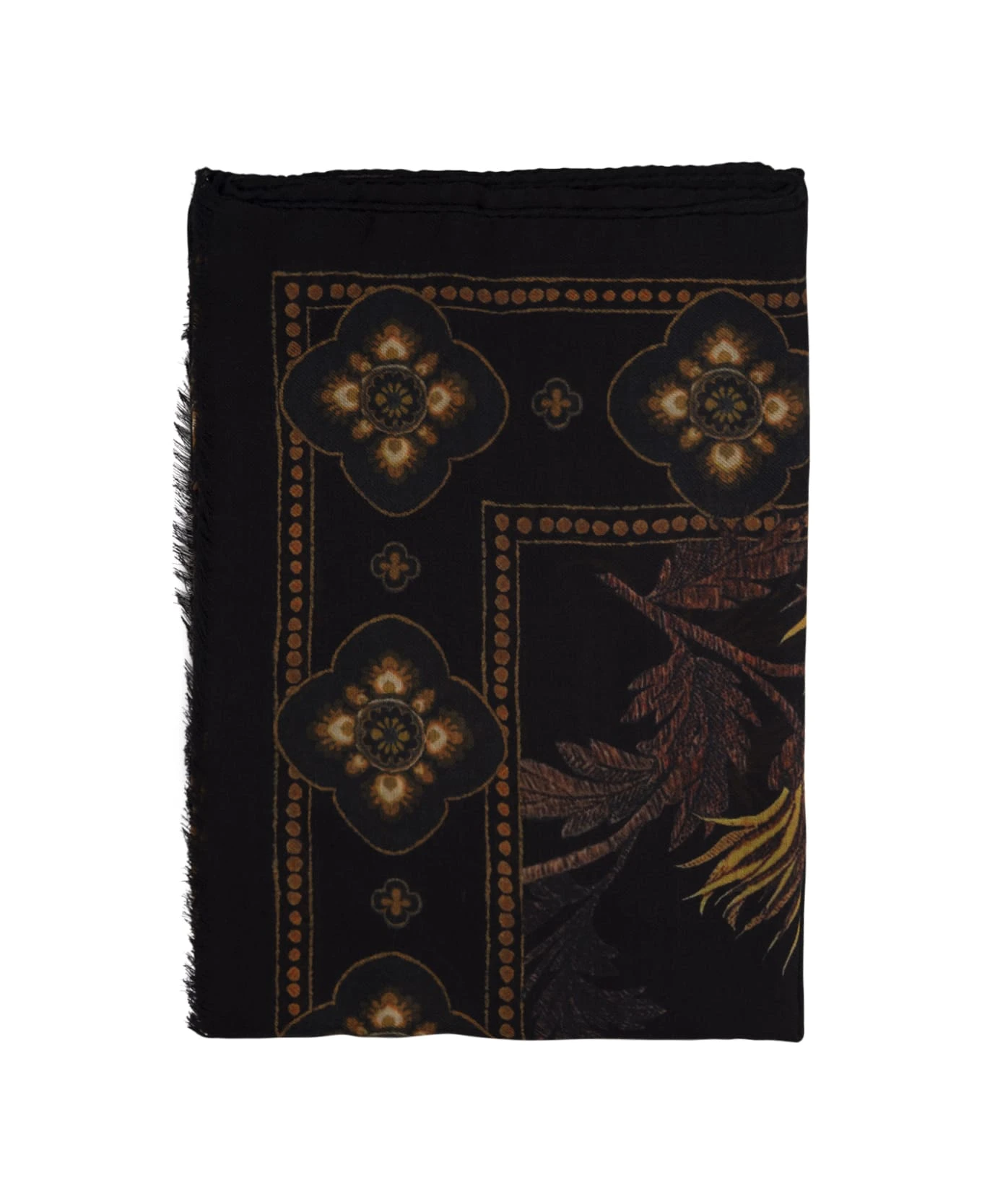 Etro Cashmere Scarf With Dahlias In Yellow