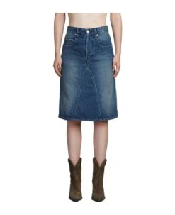 Fiali Skirt In Blue Cotton