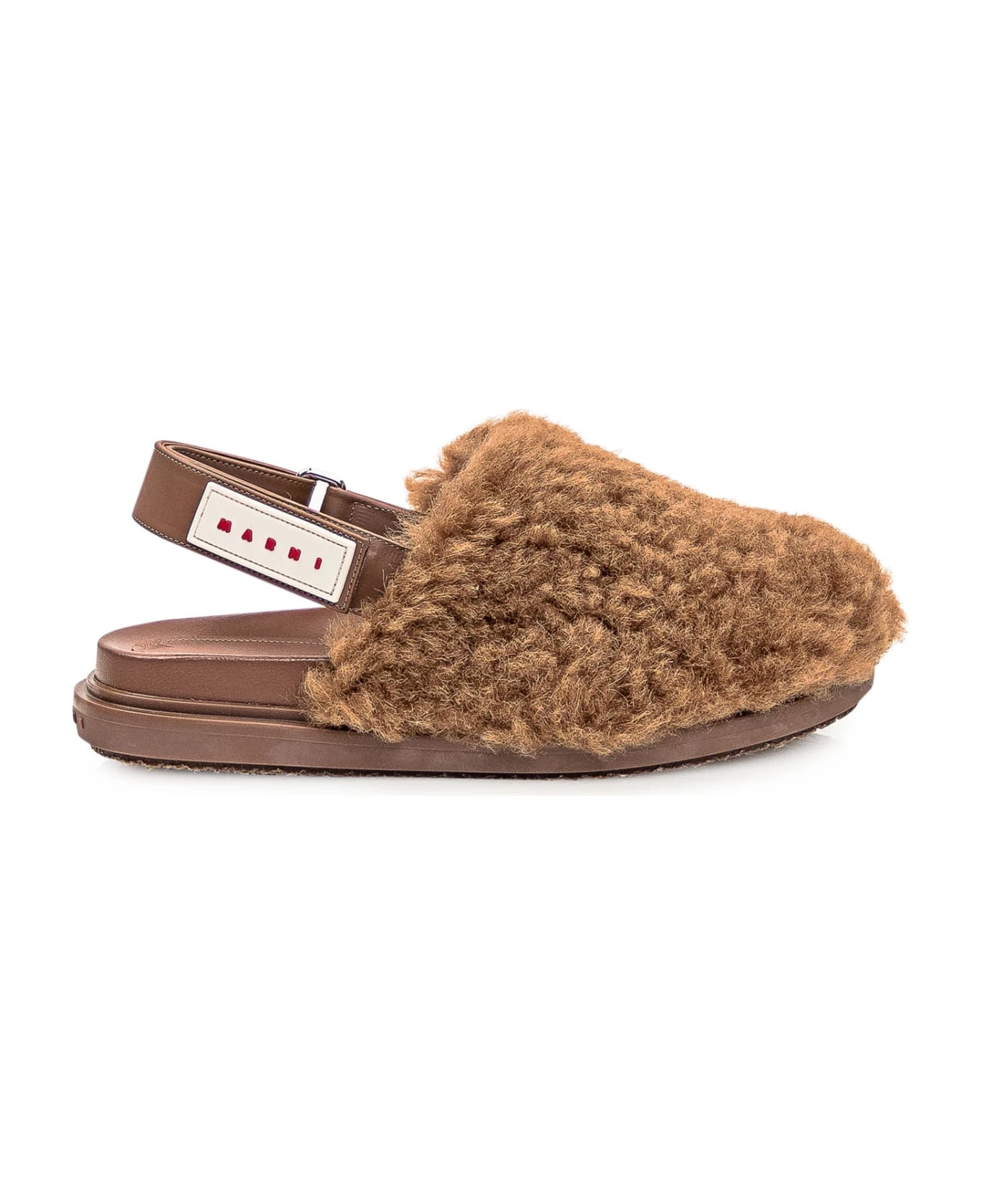 Marni Sabot In Shearling Sandal