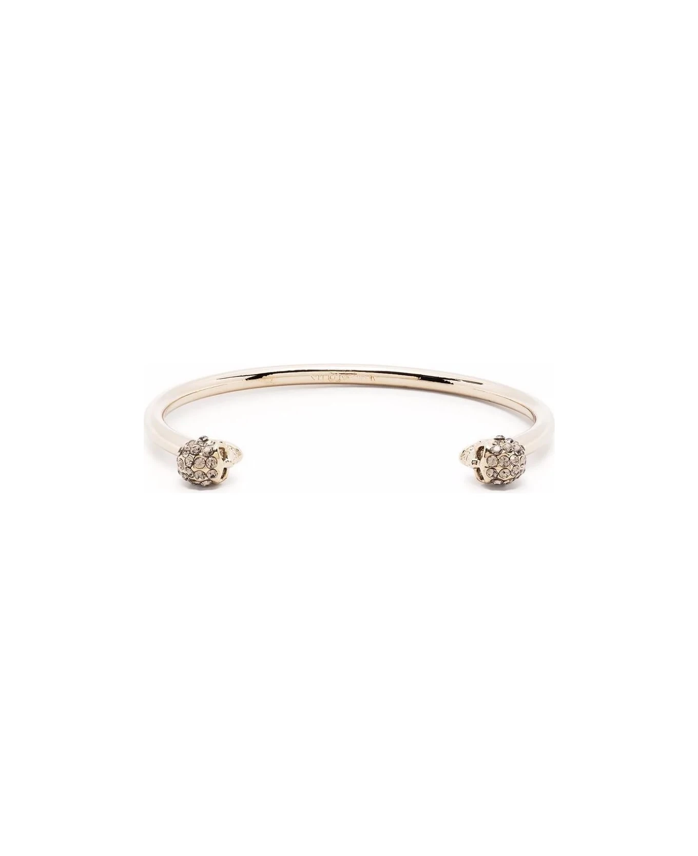 Alexander McQueen Light Gold Thin Twin Skull Bracelet