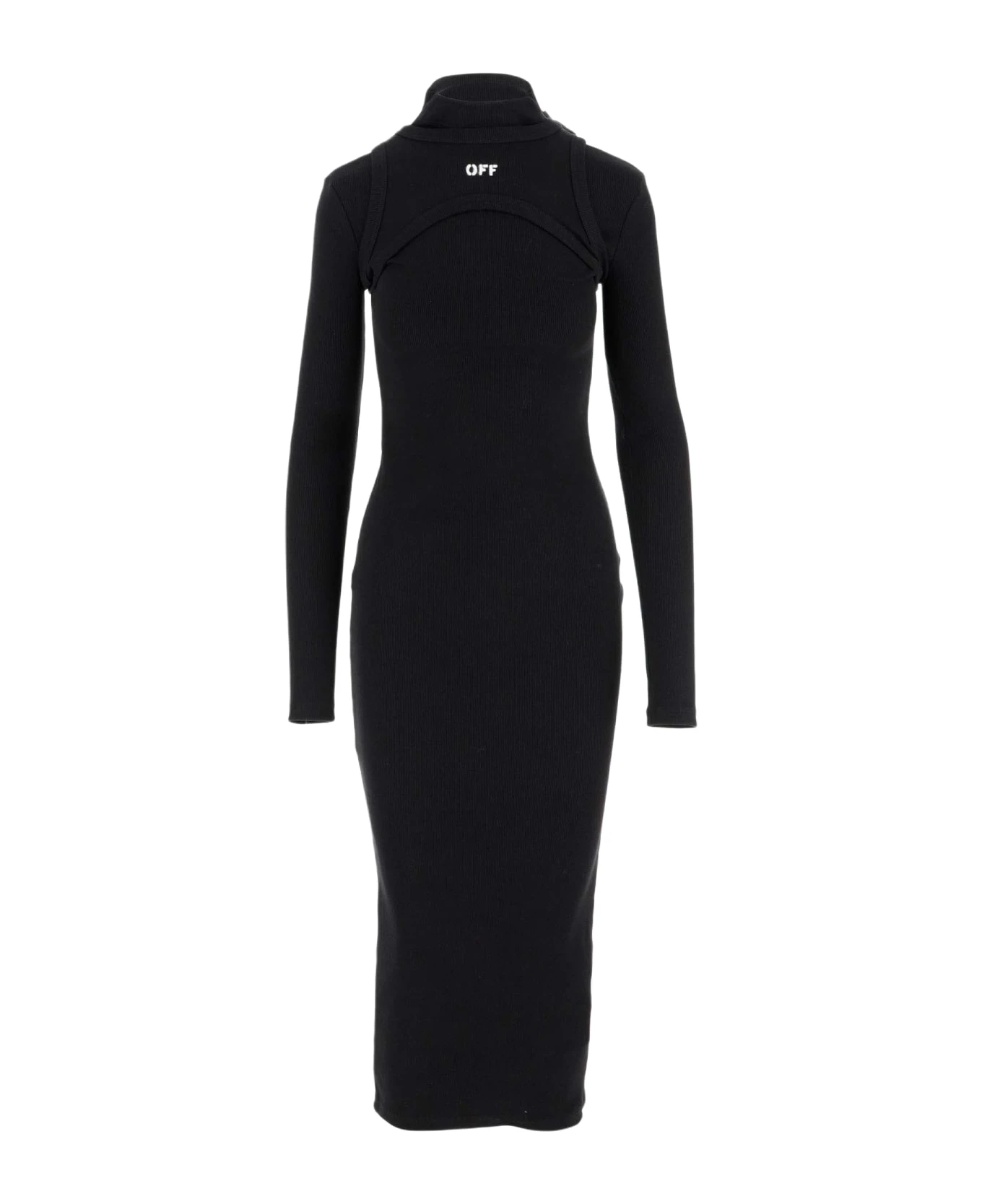 Off-White Stretch Cotton Long Dress