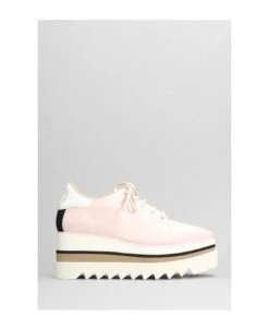 STELLA MCCARTNEY Elyse Lace Up Shoes In Rose-pink Faux Leather