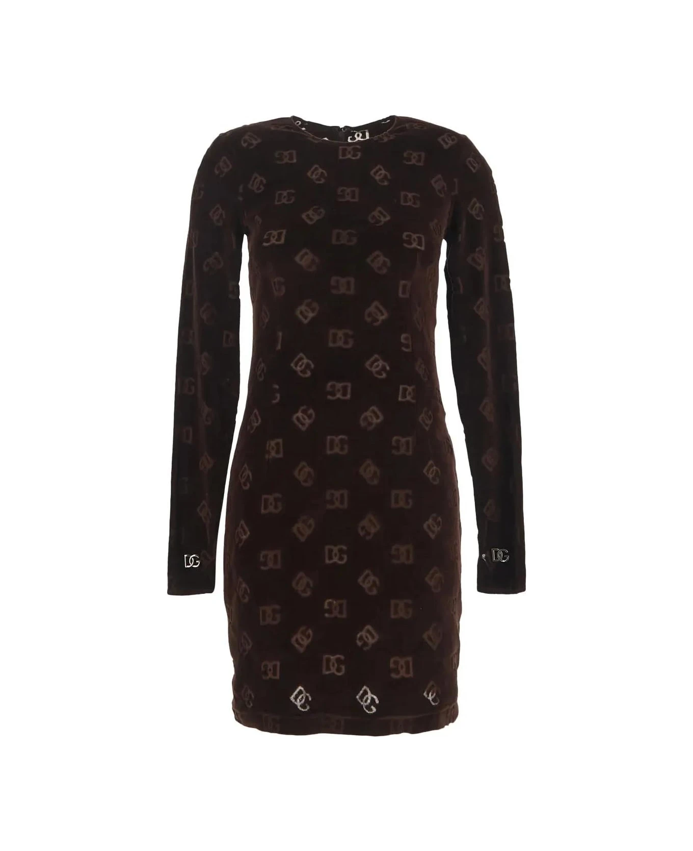 Dolce & Gabbana Flocked Jersey Mini Dress