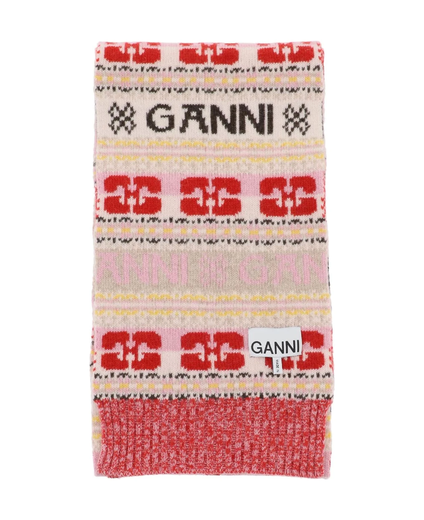 Ganni Graphic Logo Scarf