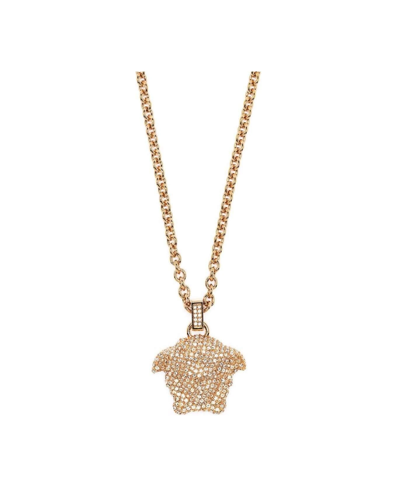 Versace Necklace With Crystal Embellished Medusa Pendant In Gold-tone Brass Woman - Image 2