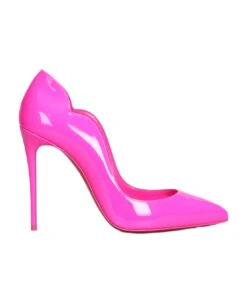 Christian Louboutin Hot Chick Sling 100 Sandals In Fuxia Patent Leather